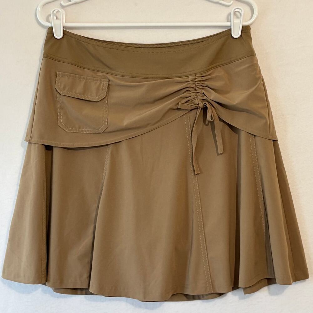 Athleta Athleisure Wherever Skort Womens 8 Brown A-Line Skirt-Shorts Combo